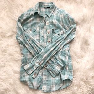 BDG Urban Outfitters Blue and white flannel